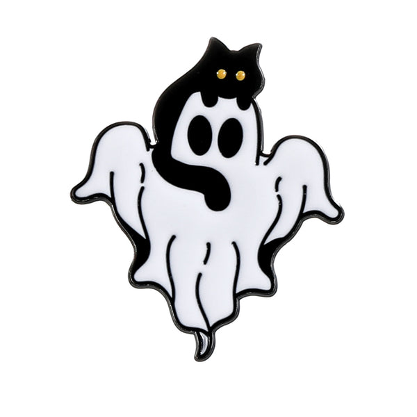Ghost & Black Cat Pin