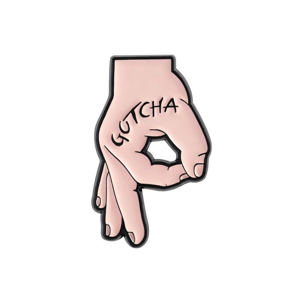 Gotcha enamel pin — Spooky Stitchcrafts