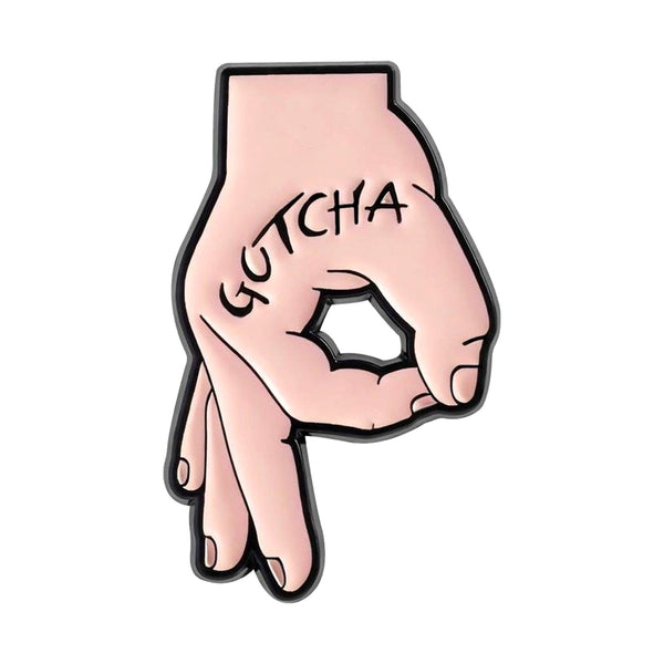 Gotcha enamel pin — Spooky Stitchcrafts