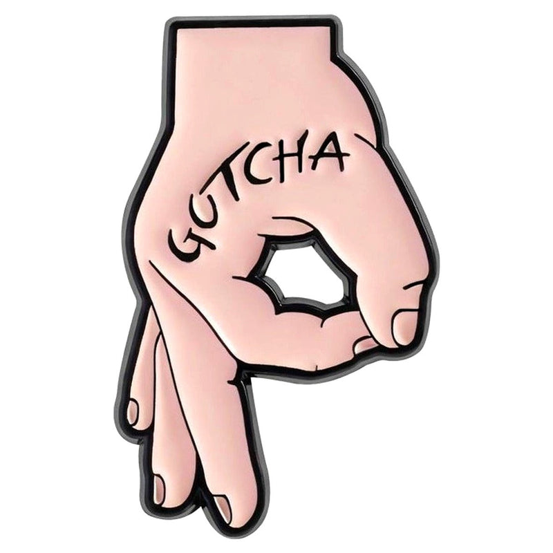 Gotcha enamel pin — Spooky Stitchcrafts