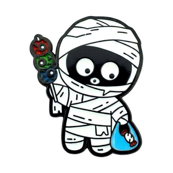 Cute Mummy enamel pin — Spooky Stitchcrafts