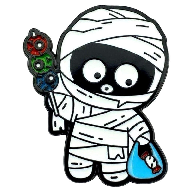 Cute Mummy enamel pin — Spooky Stitchcrafts