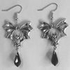 Bat Drop Earrings (Silver)