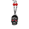 Red Rhinestone Sugar Skull Pendant Necklace