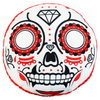 Red Sugar Skull Round Throw Pillow