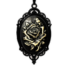 Black Rose Cameo Necklace, alternate view