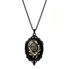 Black Rose Cameo Necklace, black rose framed in a cameo