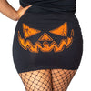 Pumpkin Trick or Treat Mini Skirt back with jack-o'-lantern face print