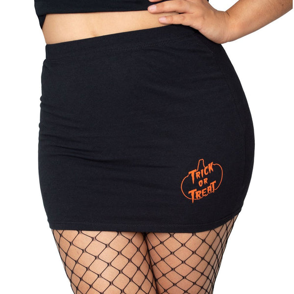 Pumpkin Trick or Treat Mini Skirt front