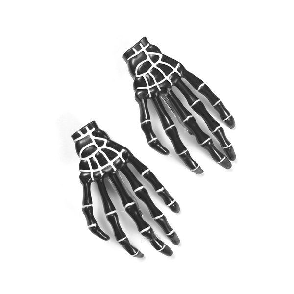 Skeleton Hand Hair Clip in matte black, skeletal hand claw clip