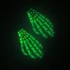 Glow-in-the-dark skeleton hand hair clip pair, second glow angle