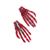 Skeleton Hand Hair Clip in red, alternate view