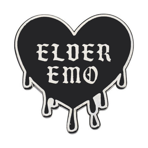 Elder Emo dripping heart enamel pin