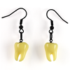 Dentata teeth drop earrings in black, resin fangs on stainless steel findings