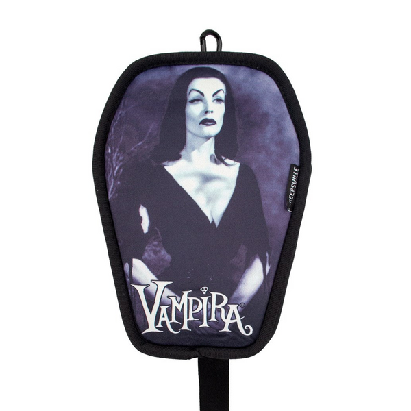 Vampira Plan 9 Coffin Clip Pouch, coffin-shaped zip pouch with adjustable strap