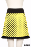 Yellow & Black Polka Dot Skull Pixie Skirt