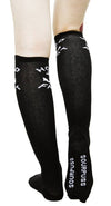 "Hold Fast" Black & White Knee High Socks