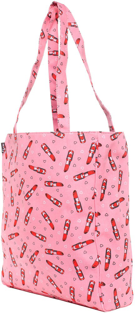 Pretty in Pink Lipstick Heart Tote Bag