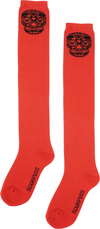 Red & Black Sugar Skull Thigh High Socks