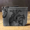 Anatomical Heart Wallet, slim leather wallet with a vintage anatomical heart