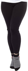 Black High-Waist Knit Leggings, alternate view