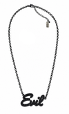 "Evil" Black Rhinestone Necklace