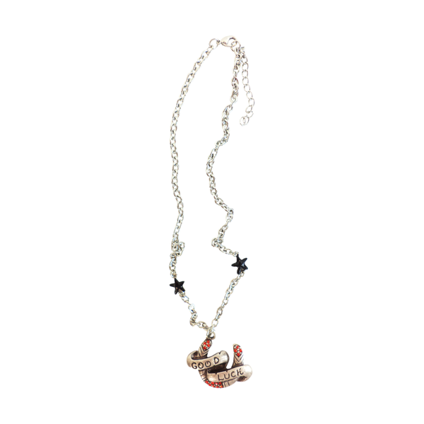 "Good Luck" Horseshoe Charm Necklace