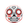 Red Sugar Skull Round Throw Pillow