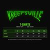 Kreepsville Men's T-Shirt size chart