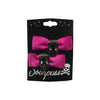 Pink Satin Bow Skull Gem Barrettes