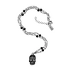 Clear Rhinestone Sugar Skull Pendant Necklace