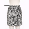 Gray Leopard Print Retro Pencil Skirt