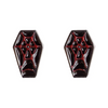 Red & Black Coffin Stud Earrings