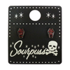 Red & Black Coffin Stud Earrings