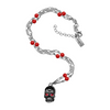 Red Rhinestone Sugar Skull Pendant Necklace