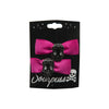 Black Satin Bow Skull Gem Barrettes